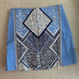 RW&Co. Blue printed bodycon skirt size 2